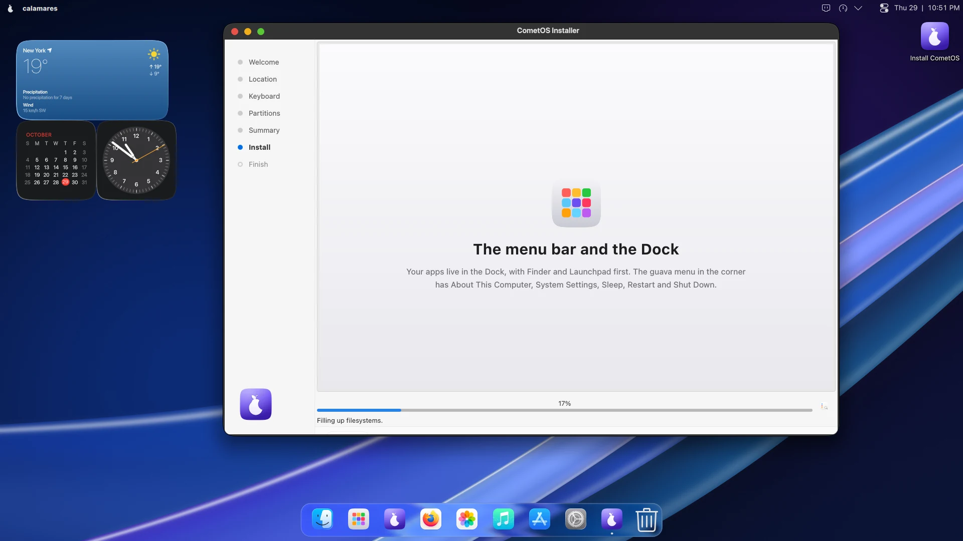 While it installs. A short tour plays while the files are copied, so the wait teaches you something.