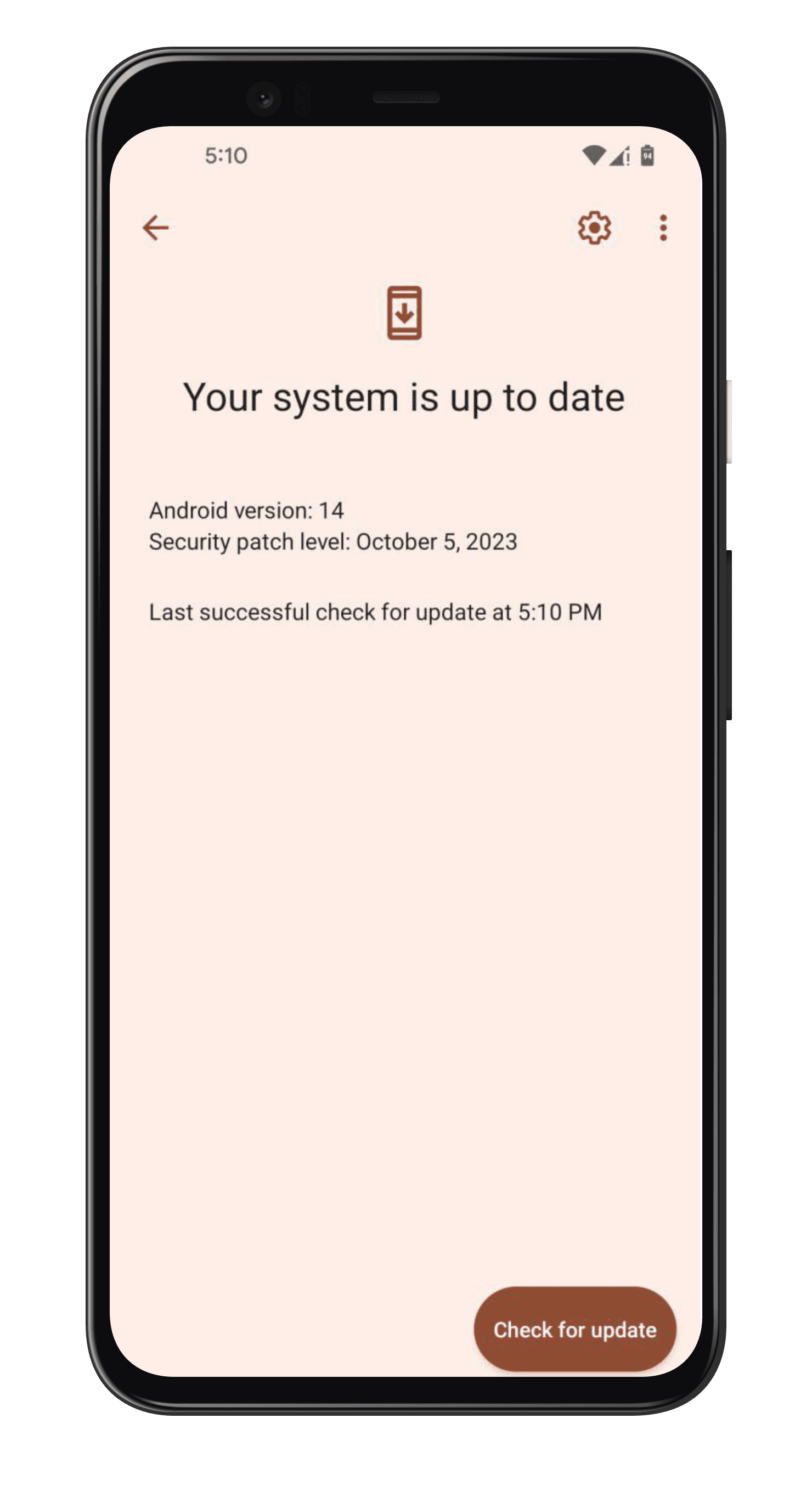 Up to date. The same screen in the light theme, once there is nothing left to install.